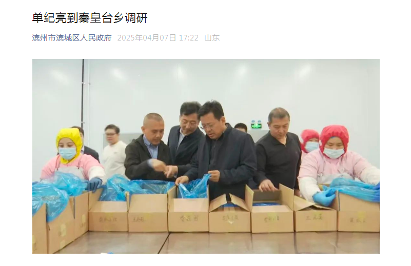 滨城区委书记单纪亮实地调研隆鑫健达公司